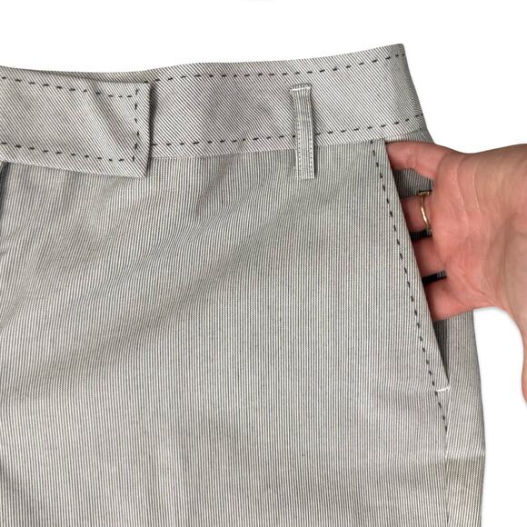 LOFT White Black Thin Pinstripe Blazer sz 12P Wide Leg sz 8 Pant Suit NEW Tags - Picture 15 of 16